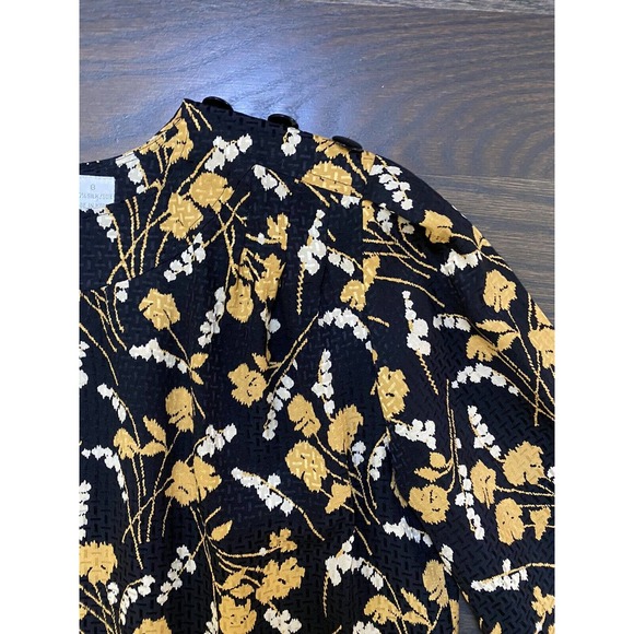 Liz Claiborne Vintage 100%Silk Embossed Floral Print Shift Midi Dress ~ 8 - Picture 5 of 6